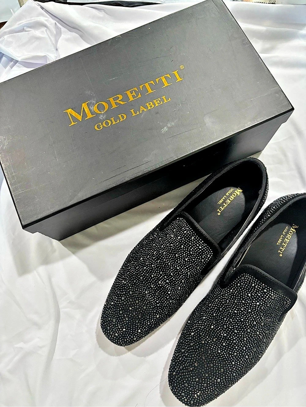Moretti Irving Rhinestone Loafers Black US 11.5 D
